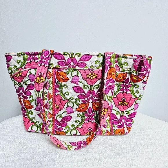 Vera Bradley 3pc tote, wallet & change purse pink floral - Picture 10 of 13